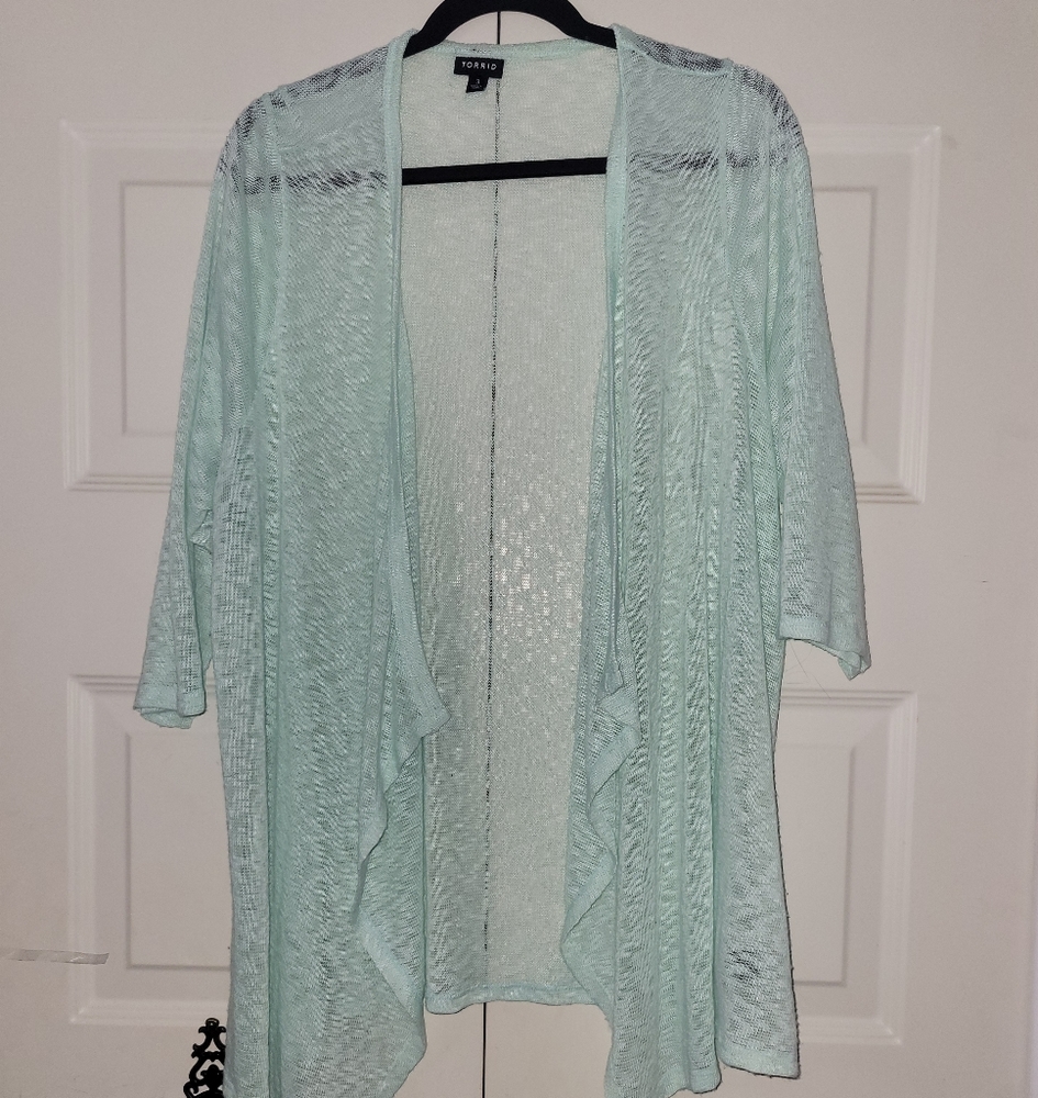 Torrid 3x Pastel Mint Green Cardigan